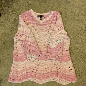 Pink and white sweater